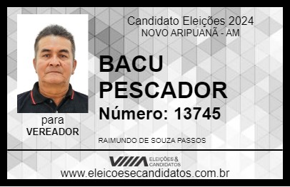 Candidato BACU PESCADOR 2024 - NOVO ARIPUANÃ - Eleições