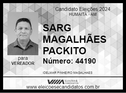 Candidato SARG MAGALHÃES PACKITO 2024 - HUMAITÁ - Eleições