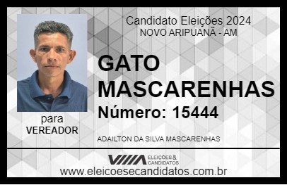 Candidato GATO MASCARENHAS 2024 - NOVO ARIPUANÃ - Eleições