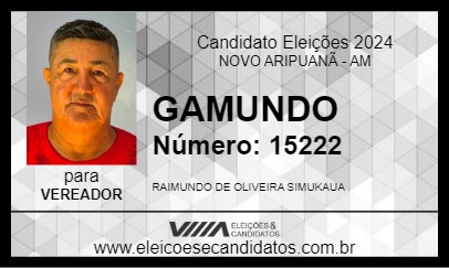 Candidato GAMUNDO 2024 - NOVO ARIPUANÃ - Eleições