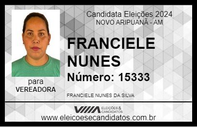 Candidato FRANCIELE NUNES 2024 - NOVO ARIPUANÃ - Eleições