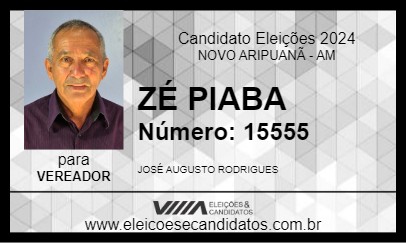 Candidato ZÉ PIABA 2024 - NOVO ARIPUANÃ - Eleições