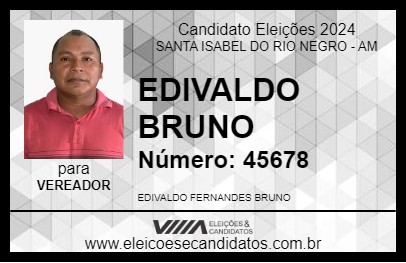 Candidato EDIVALDO BRUNO 2024 - SANTA ISABEL DO RIO NEGRO - Eleições