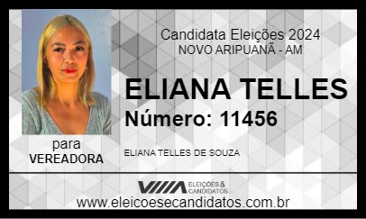 Candidato ELIANE TELLES 2024 - NOVO ARIPUANÃ - Eleições