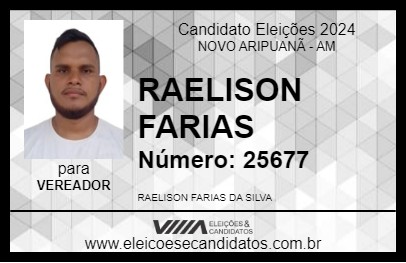 Candidato RAELISON FARIAS 2024 - NOVO ARIPUANÃ - Eleições