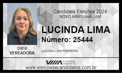 Candidato LUCINDA LIMA 2024 - NOVO ARIPUANÃ - Eleições