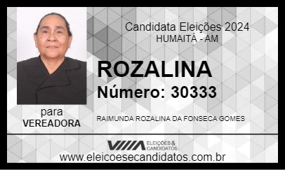 Candidato ROZALINA 2024 - HUMAITÁ - Eleições