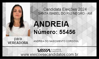 Candidato ANDREIA 2024 - SANTA ISABEL DO RIO NEGRO - Eleições