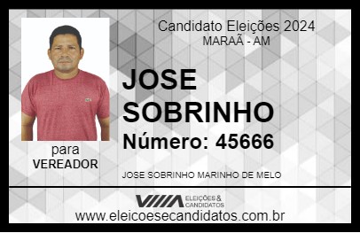 Candidato JOSE SOBRINHO 2024 - MARAÃ - Eleições