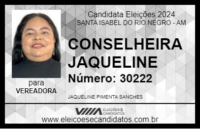 Candidato CONSELHEIRA JAQUELINE 2024 - SANTA ISABEL DO RIO NEGRO - Eleições