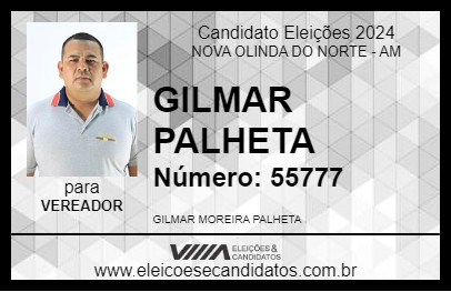 Candidato GILMAR PALHETA 2024 - NOVA OLINDA DO NORTE - Eleições