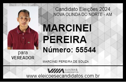 Candidato MARCINEI PEREIRA 2024 - NOVA OLINDA DO NORTE - Eleições