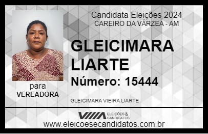 Candidato GLEICIMARA LIARTE 2024 - CAREIRO DA VÁRZEA - Eleições