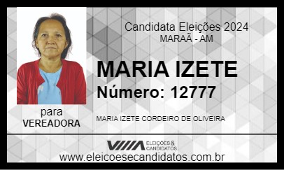 Candidato MARIA IZETE 2024 - MARAÃ - Eleições