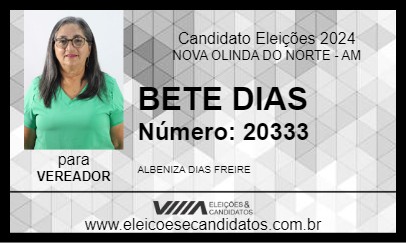 Candidato BETE DIAS 2024 - NOVA OLINDA DO NORTE - Eleições