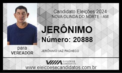 Candidato JERÔNIMO 2024 - NOVA OLINDA DO NORTE - Eleições