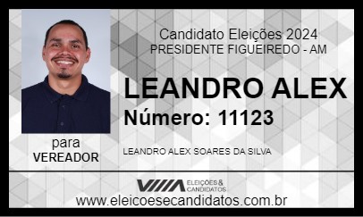 Candidato LEANDRO ALEX 2024 - PRESIDENTE FIGUEIREDO - Eleições