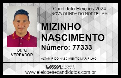 Candidato MIZINHO NASCIMENTO 2024 - NOVA OLINDA DO NORTE - Eleições