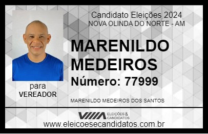 Candidato MARENILDO MEDEIROS 2024 - NOVA OLINDA DO NORTE - Eleições