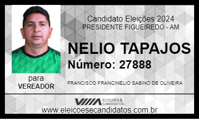 Candidato NELIO TAPAJOS 2024 - PRESIDENTE FIGUEIREDO - Eleições