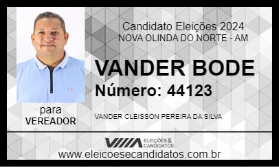 Candidato VANDER BODE 2024 - NOVA OLINDA DO NORTE - Eleições