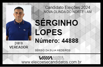 Candidato SÉRGINHO LOPES 2024 - NOVA OLINDA DO NORTE - Eleições