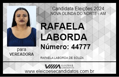 Candidato RAFAELA LABORDA 2024 - NOVA OLINDA DO NORTE - Eleições