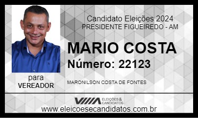 Candidato MARIO COSTA 2024 - PRESIDENTE FIGUEIREDO - Eleições