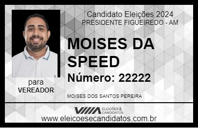 Candidato MOISES DA SPEED 2024 - PRESIDENTE FIGUEIREDO - Eleições