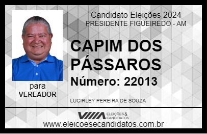 Candidato CAPIM DOS PÁSSAROS 2024 - PRESIDENTE FIGUEIREDO - Eleições