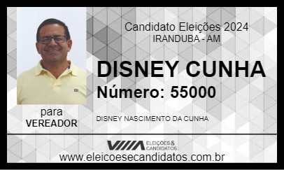 Candidato DISNEY CUNHA 2024 - IRANDUBA - Eleições