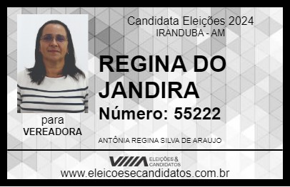 Candidato REGINA DO JANDIRA 2024 - IRANDUBA - Eleições