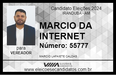 Candidato MARCIO DA INTERNET 2024 - IRANDUBA - Eleições