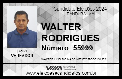 Candidato WALTER RODRIGUES 2024 - IRANDUBA - Eleições