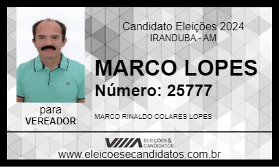 Candidato MARCO LOPES 2024 - IRANDUBA - Eleições