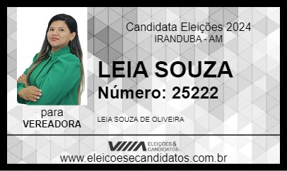 Candidato LEIA SOUZA 2024 - IRANDUBA - Eleições