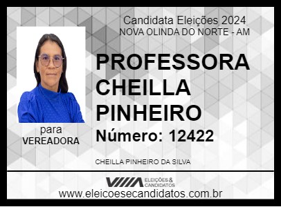 Candidato PROFESSORA CHEILLA PINHEIRO 2024 - NOVA OLINDA DO NORTE - Eleições