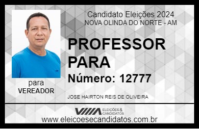 Candidato PROFESSOR PARA 2024 - NOVA OLINDA DO NORTE - Eleições