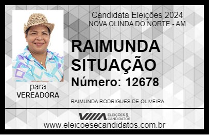 Candidato RAIMUNDA SITUAÇÃO 2024 - NOVA OLINDA DO NORTE - Eleições