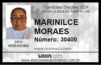 Candidato MARINILCE MORAES 2024 - NOVA OLINDA DO NORTE - Eleições