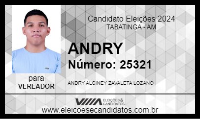 Candidato ANDRY 2024 - TABATINGA - Eleições