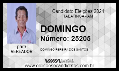 Candidato DOMINGO 2024 - TABATINGA - Eleições