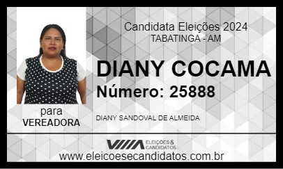 Candidato DIANY COCAMA 2024 - TABATINGA - Eleições