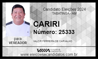 Candidato CARIRI 2024 - TABATINGA - Eleições