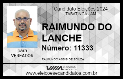 Candidato RAIMUNDO DO LANCHE  2024 - TABATINGA - Eleições