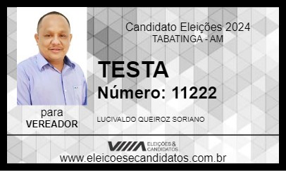 Candidato TESTA 2024 - TABATINGA - Eleições