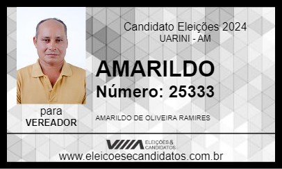 Candidato AMARILDO 2024 - UARINI - Eleições