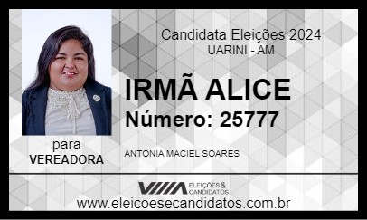 Candidato IRMÃ ALICE 2024 - UARINI - Eleições