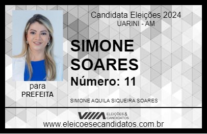 Candidato SIMONE SOARES 2024 - UARINI - Eleições