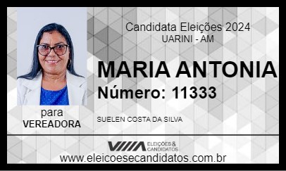 Candidato MARIA ANTONIA 2024 - UARINI - Eleições